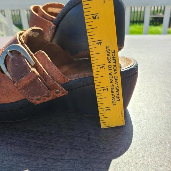 Crocs Cobbler 15513 Leather Clogs Heel Buckle Brown Slip On Women's Size… - Picture 7 of 12